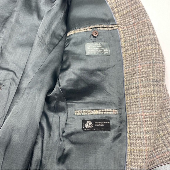 Oakton Ltd Men’s 100% Wool Blazer 42R Gray Single Vent 2 Button CLASSIC - Picture 7 of 14